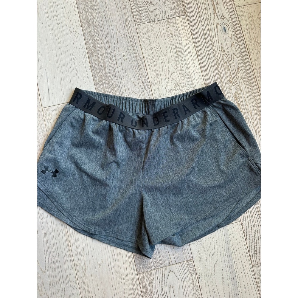 Under Armour Play Up 2.0 Shorts Gray Heathered Athletic Running Womens Medium